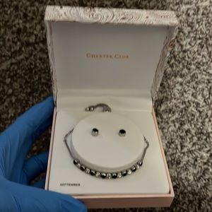 Beautiful Sapphire tennis bracelet with matching earrings